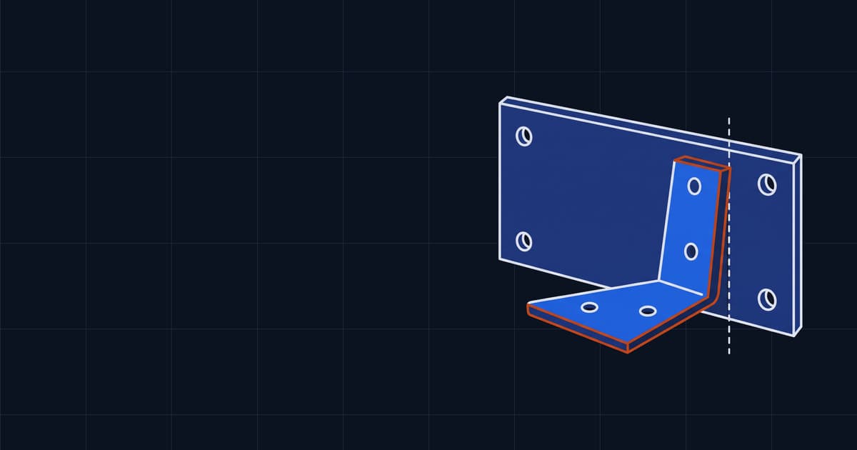 A bracket flange standing off a mounting panel, leaving a wedge shaped gap along the joint.