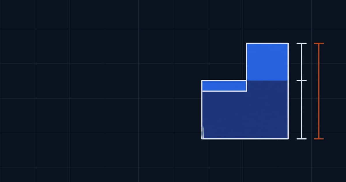 A machined step block whose low and high treads are measured against each other by two spans.